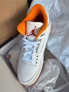 Nike Air Jordan 3 White with Orange Lining
